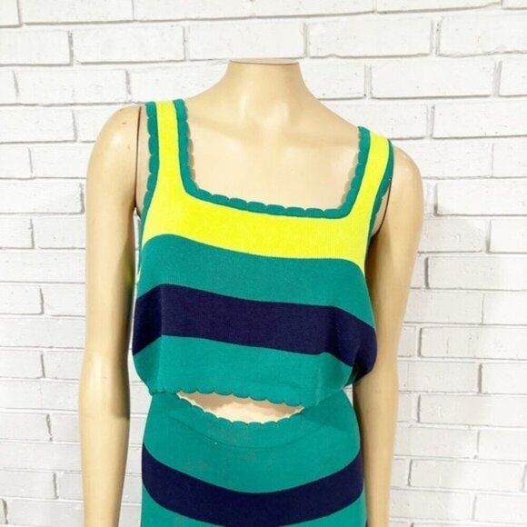 BY ANTHROPOLOGIE SQUARE-NECK COLOURBLOCK CROP TOP - SIZE XL - Picture 5 of 8